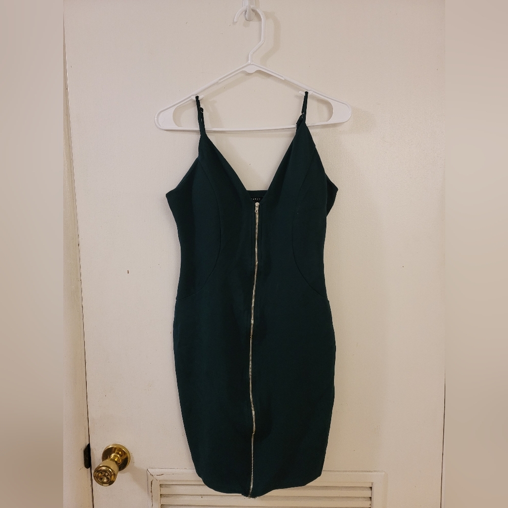 Haute Monde Dark Green Mini Dress